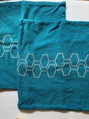 CB2 Decorative Pillow Covers, set of 2 in Teal